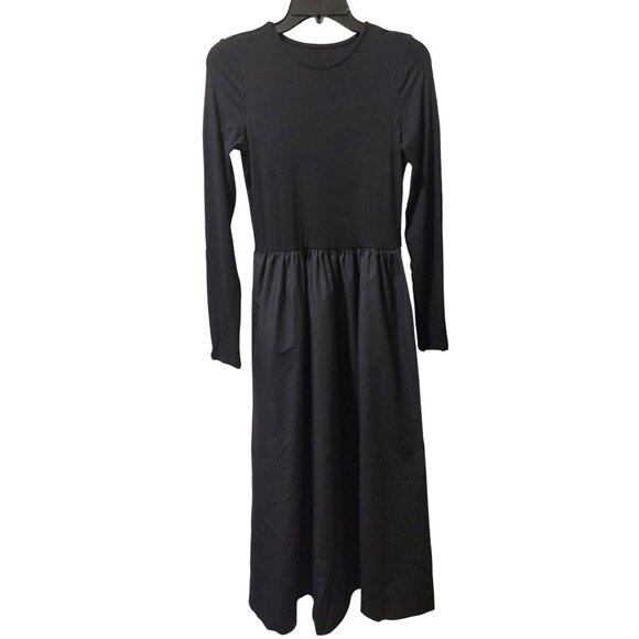NWT Commense Black Long Sleeve Maxi Dress W/Pockets Size Medium - Picture 4 of 8